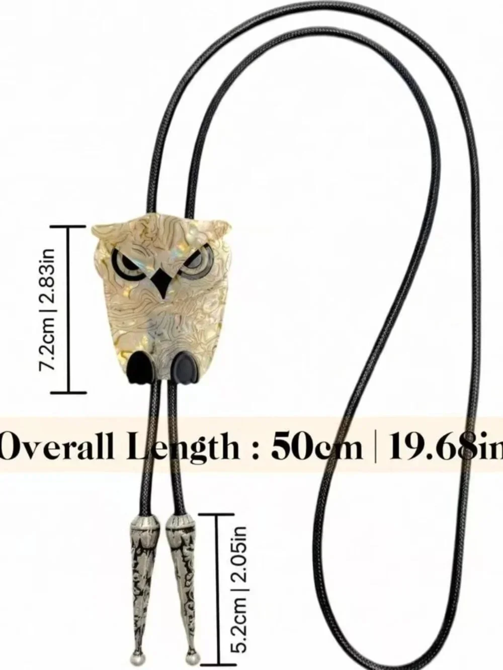 Handmade Western Bolo Tie - Unique Acrylic Animal Design, Longhorn Bull & Owl